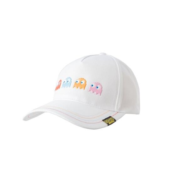 Pacman Ghosts White Pink Baseball Hat Pac Man Justice Collab OSFM Snapback - Picture 2 of 7